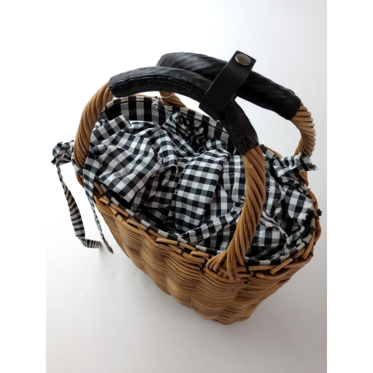 eb.a.gos   エバゴス パールN /S バスケット GINGHAM  黒 ブラック 【中古】