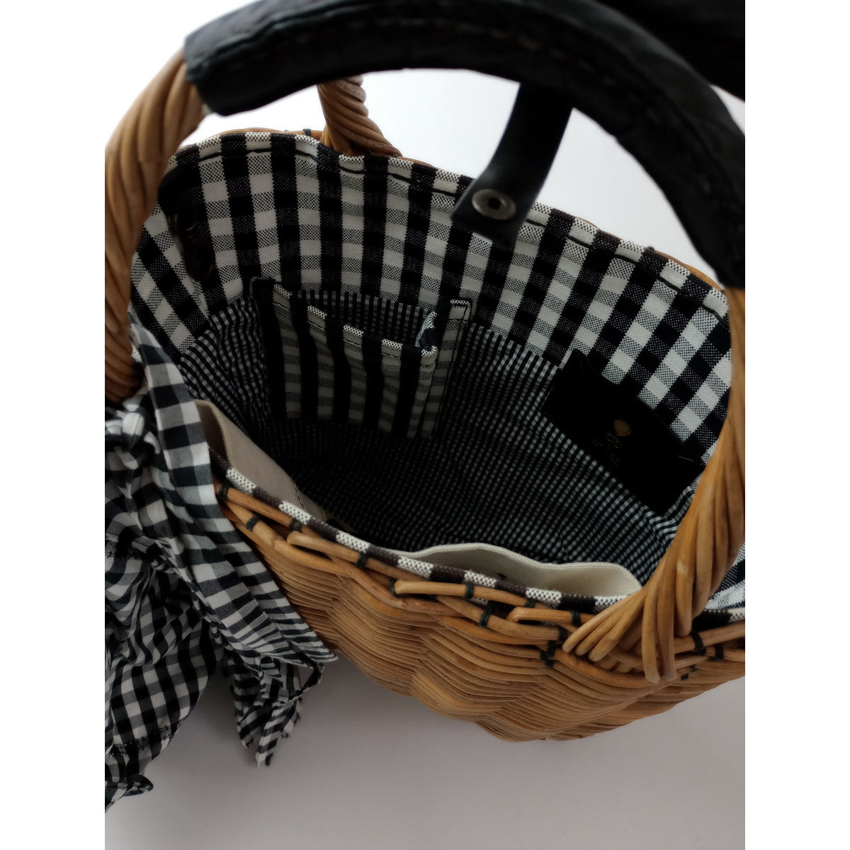 eb.a.gos   エバゴス パールN /S バスケット GINGHAM  黒 ブラック 【中古】