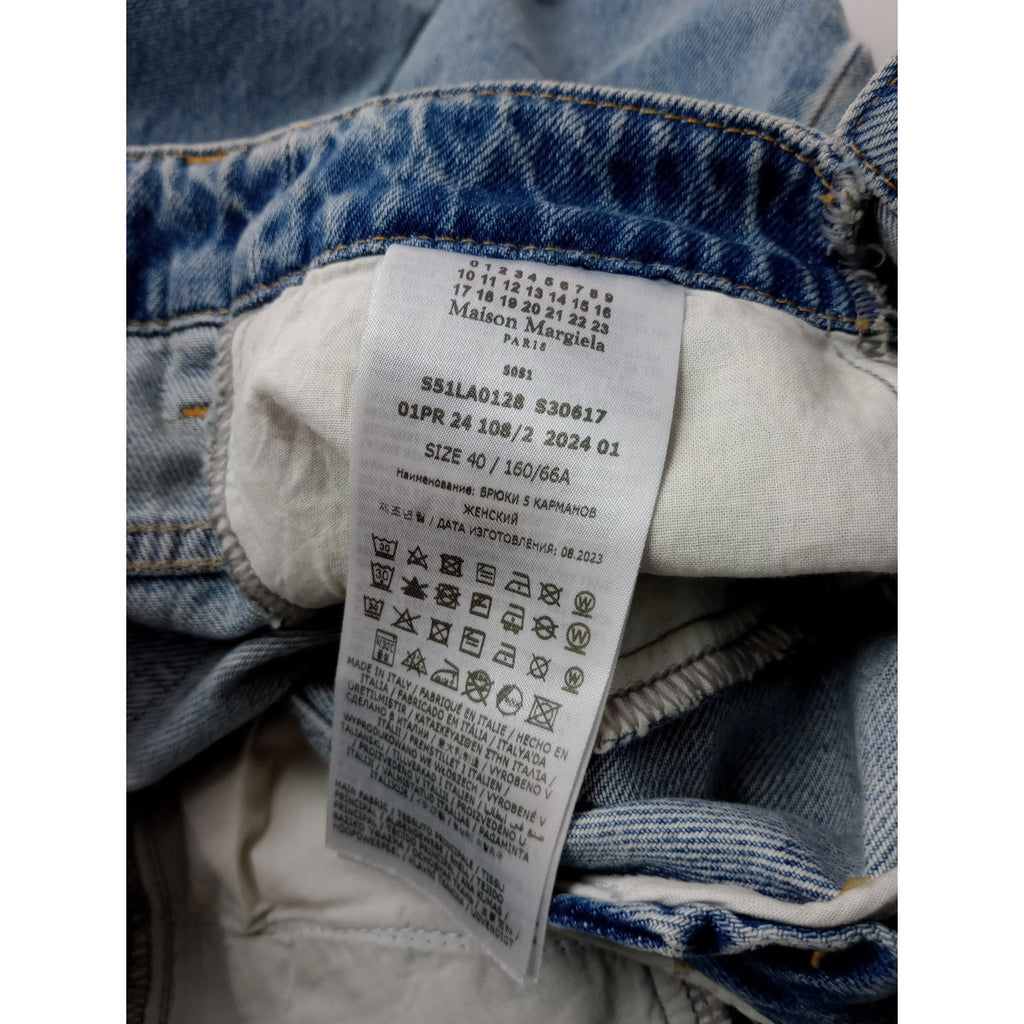 Maison Margiela メゾンマルジェラ 再構築 デニムパンツ ライトブルー  40 【中古】