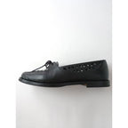 MANOLO BLAHNIK  マノロ ブラニク  カットワーク レザー ローファー 靴  シューズ 靴 37 黒 ブラック 【中古】