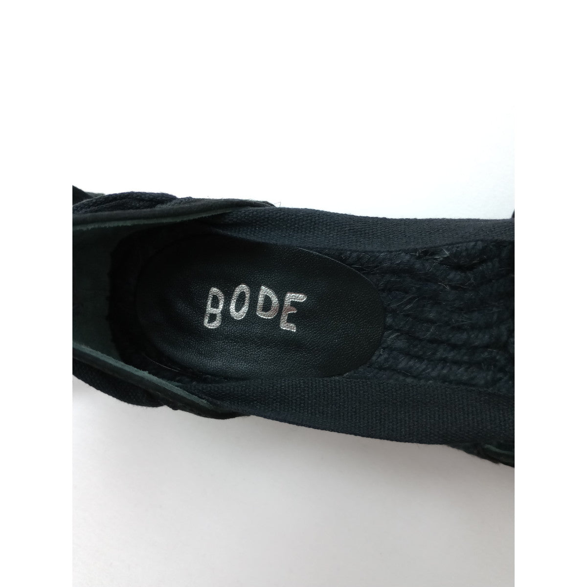 BODE ボーディ スエード レースアップ エスパドリーユ  靴 黒 ブラック 37  【中古】