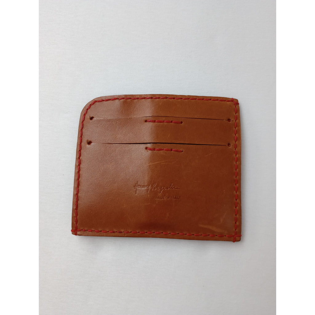 HENRY BEGUELIN エンリーベグリン レザー カードケース レッド ブラウン  【中古】