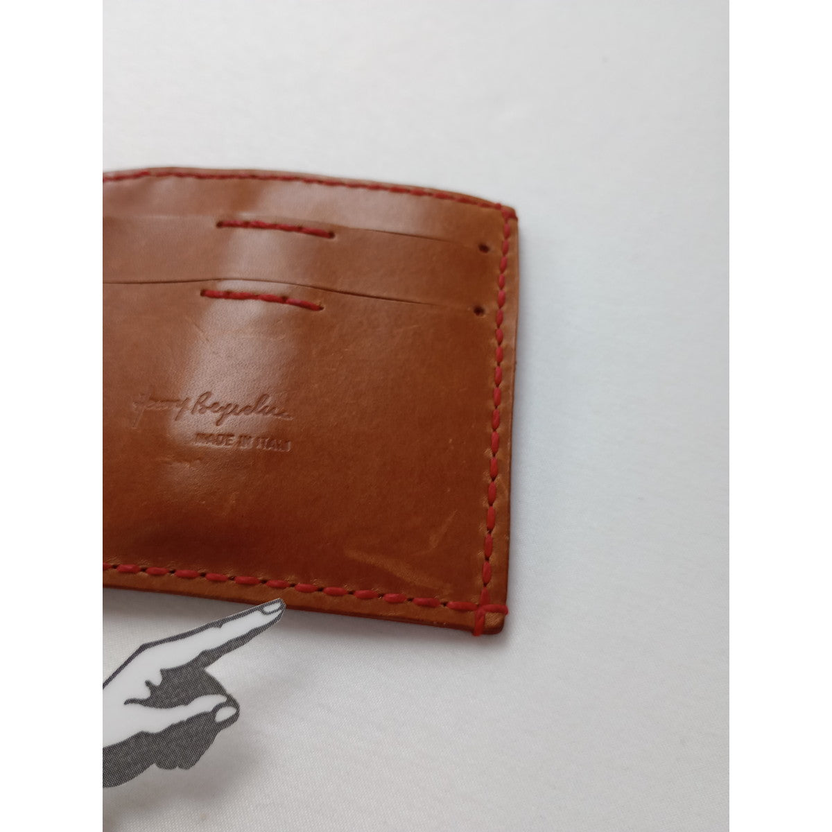 HENRY BEGUELIN エンリーベグリン レザー カードケース レッド ブラウン  【中古】