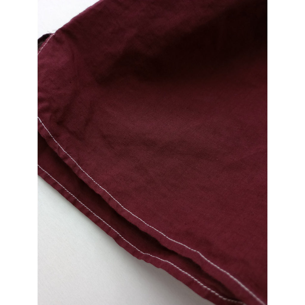 〈染〉 TOUJOURS トゥジュー  ワイド シャツトップス ブルゴーニュ  【中古】