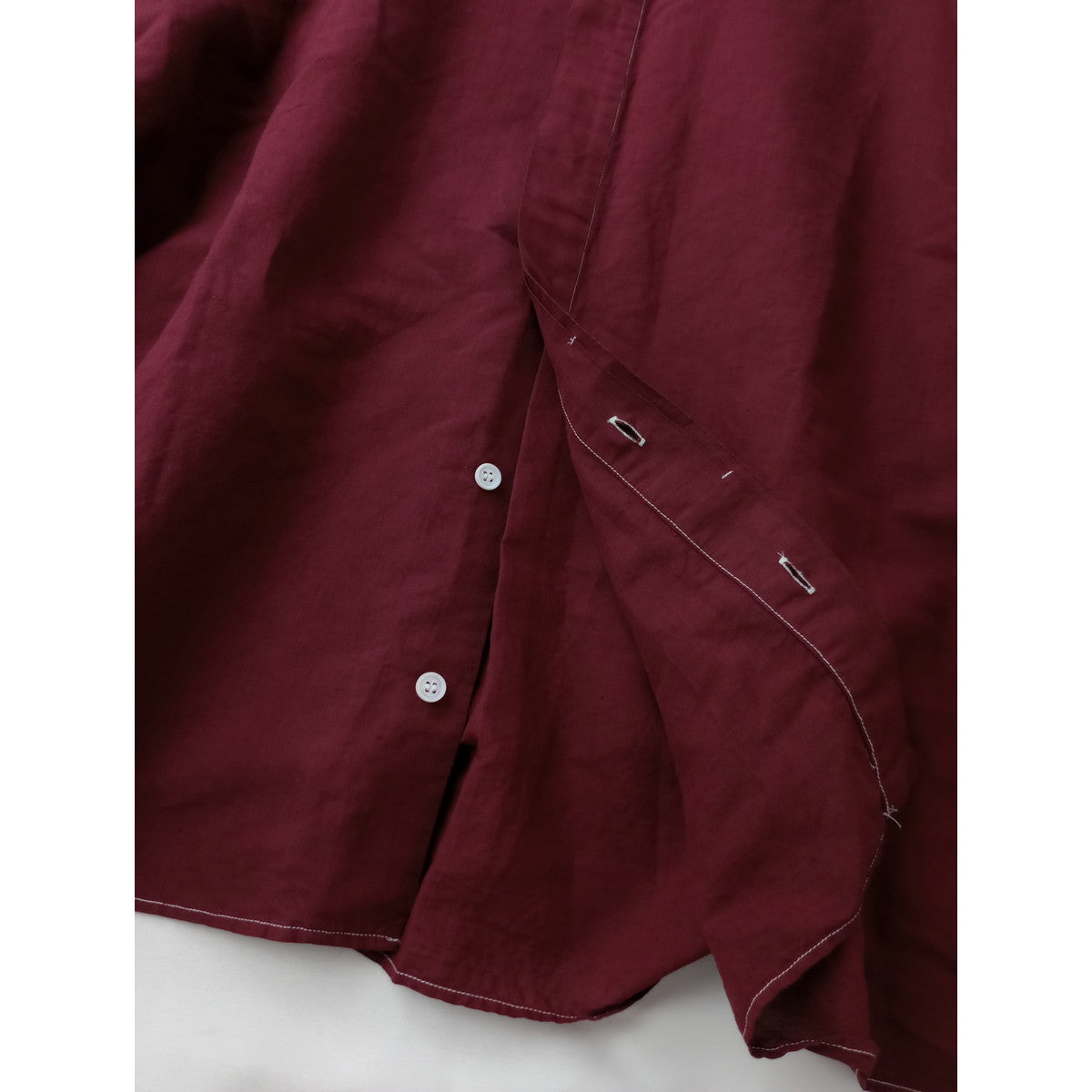 〈染〉 TOUJOURS トゥジュー  ワイド シャツトップス ブルゴーニュ  【中古】