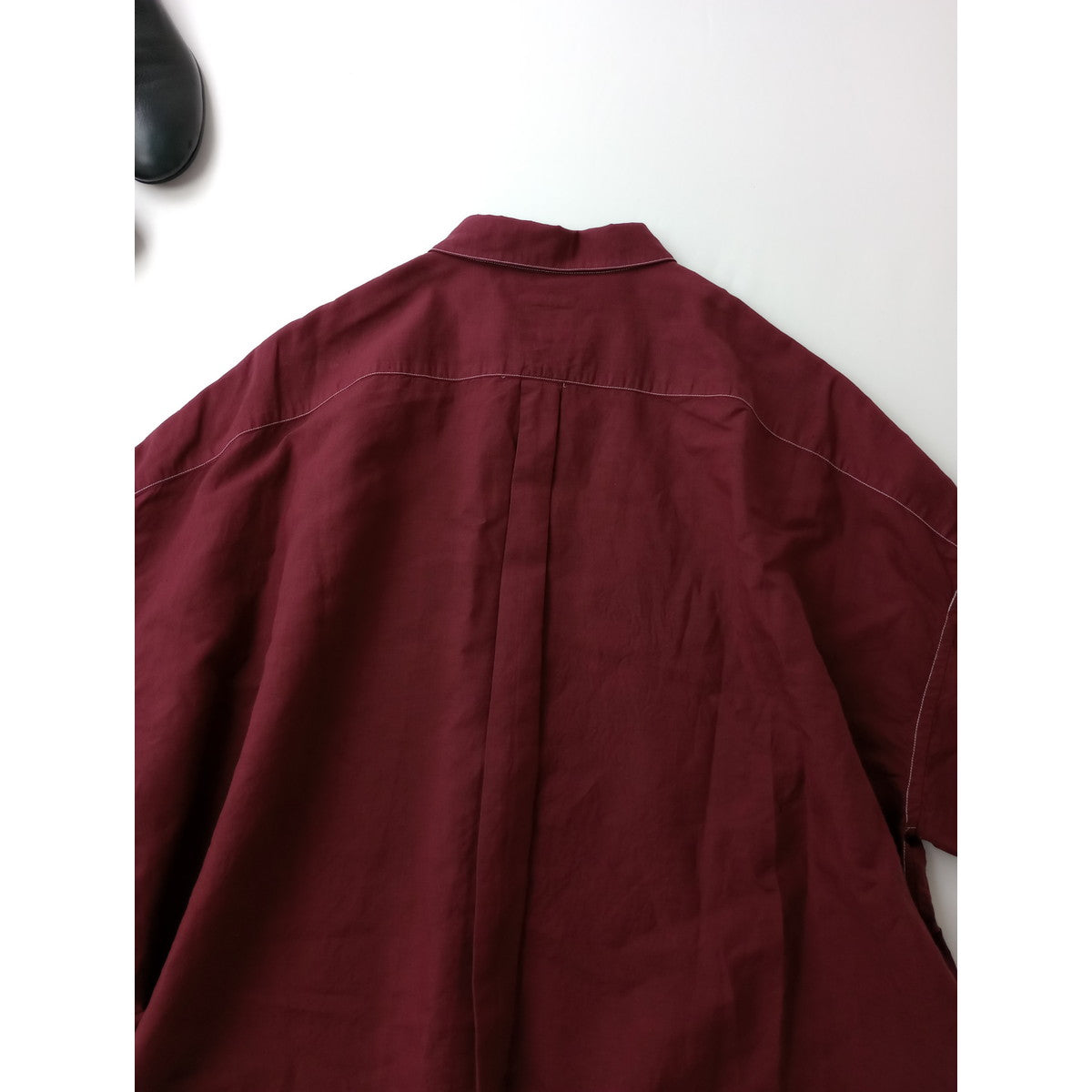 〈染〉 TOUJOURS トゥジュー  ワイド シャツトップス ブルゴーニュ  【中古】