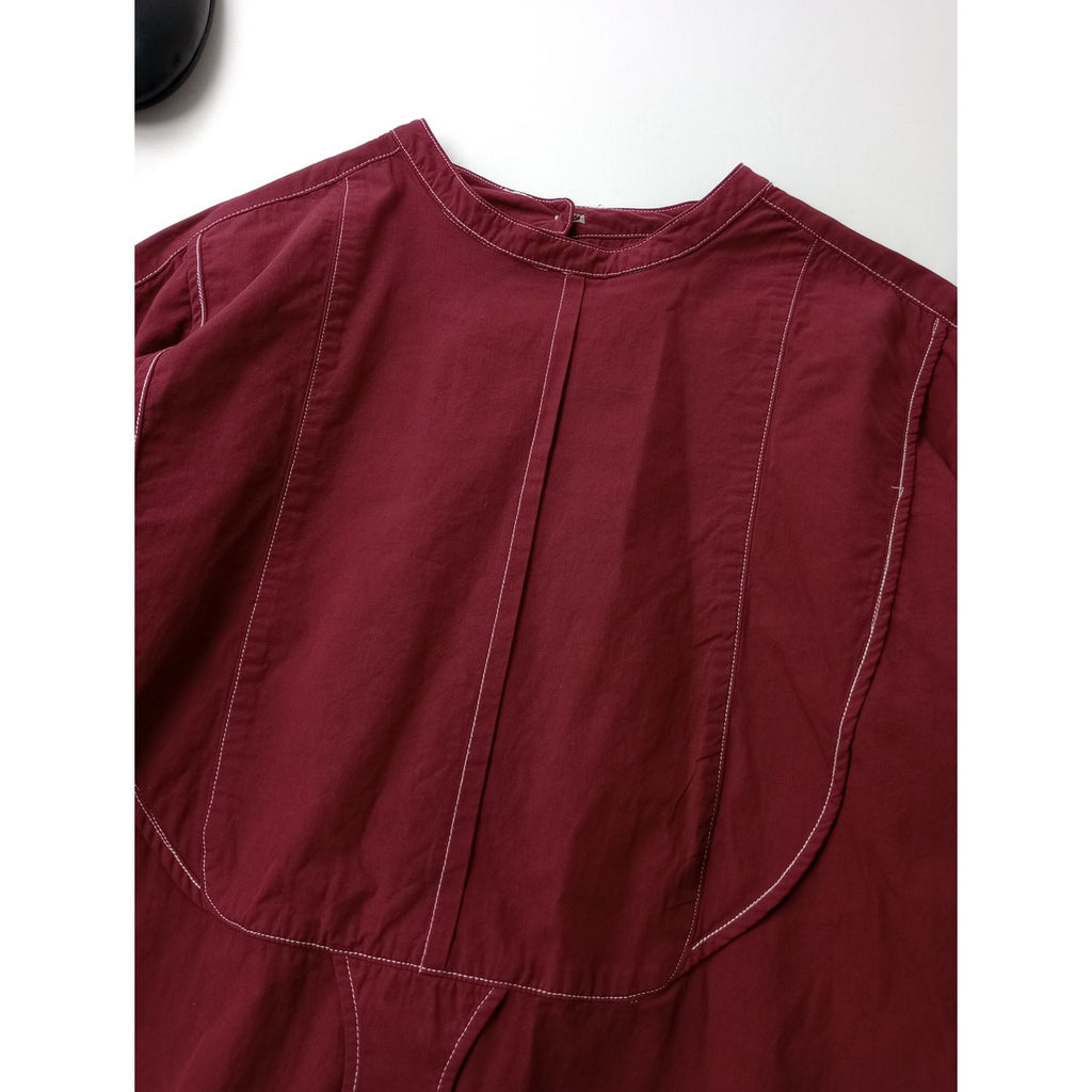 〈染〉 TODAYFUL トゥディフル  ヴィンテージ ドレス  シャツ トップス ブルゴーニュ 【中古】