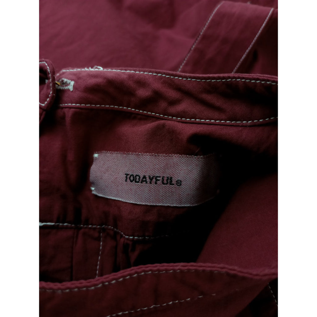 〈染〉 TODAYFUL トゥディフル  ヴィンテージ ドレス  シャツ トップス ブルゴーニュ 【中古】