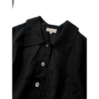 〈染〉マーガレットハウエル  MARGARET HOWELL  COTTON ORGANZA  シアー シャツ ブラウス  1  黒 ブラック 【中古】