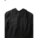 〈染〉マーガレットハウエル  MARGARET HOWELL  COTTON ORGANZA  シアー シャツ ブラウス  1  黒 ブラック 【中古】
