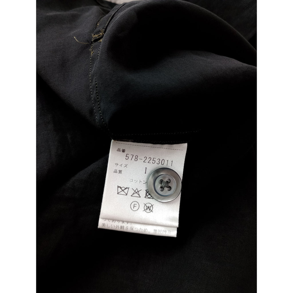 〈染〉マーガレットハウエル  MARGARET HOWELL  COTTON ORGANZA  シアー シャツ ブラウス  1  黒 ブラック 【中古】