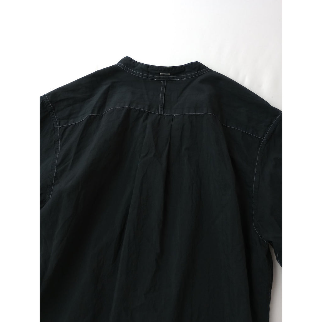 〈染〉MARGARET HOWELL  マーガレットハウエル ノーカラー   長袖 トップス 黒 ブラック 2 【中古】