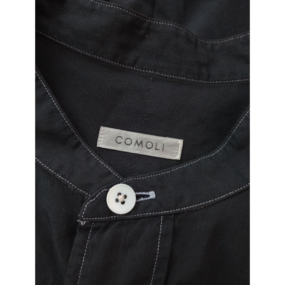 〈染〉COMOLI コモリ 長袖  シャツ ブラウス トップス   1  黒 ブラック