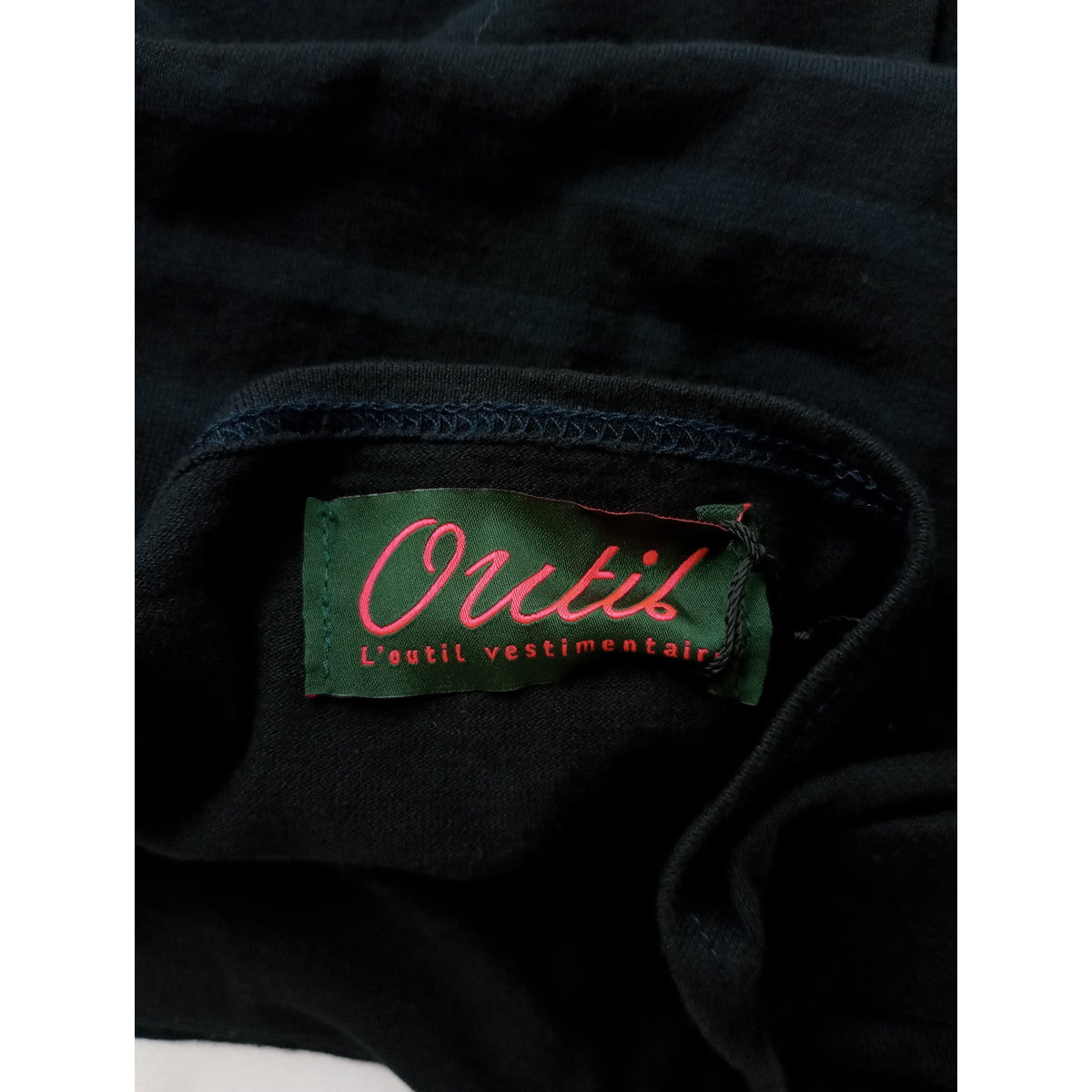 〈染〉OUTIL ウティ フランス製 バスク 長袖 シャツ トップス  黒 ブラック 【中古】