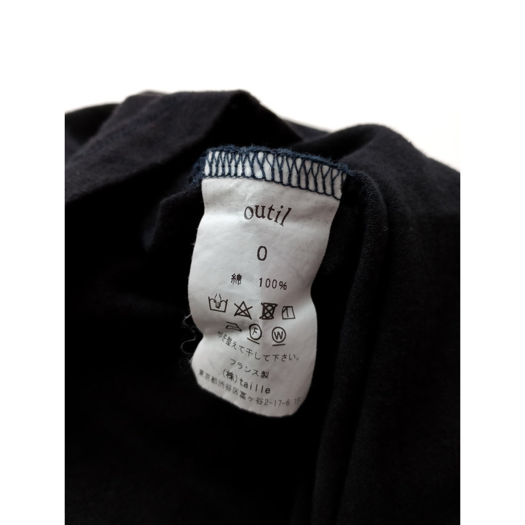 〈染〉OUTIL ウティ フランス製 バスク 長袖 シャツ トップス  黒 ブラック 【中古】