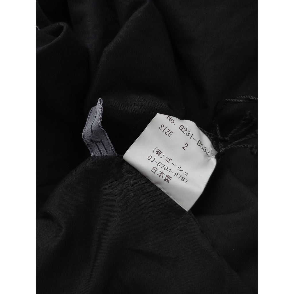 〈染〉ゴーシュ   80/1   スピンオックス  半袖   ブラウス  トップス 黒 ブラック 2 【中古】