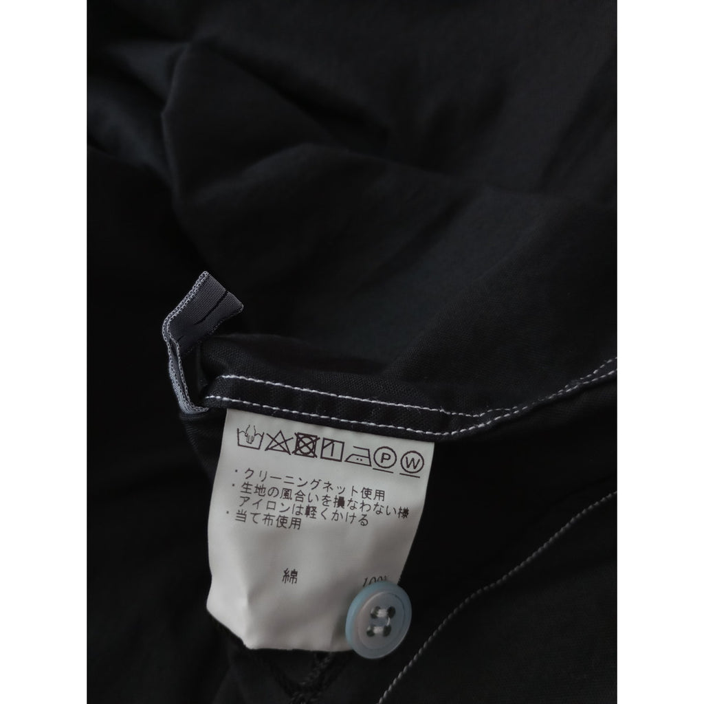 〈染〉ゴーシュ   80/1   スピンオックス  半袖   ブラウス  トップス 黒 ブラック 2 【中古】