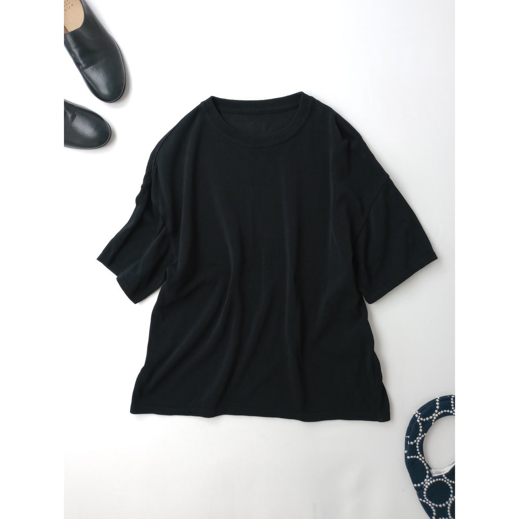 〈染〉TORICI  トリチ   アイス ビック  T  セーター  ニット トップス  黒 ブラック   1号 【中古】