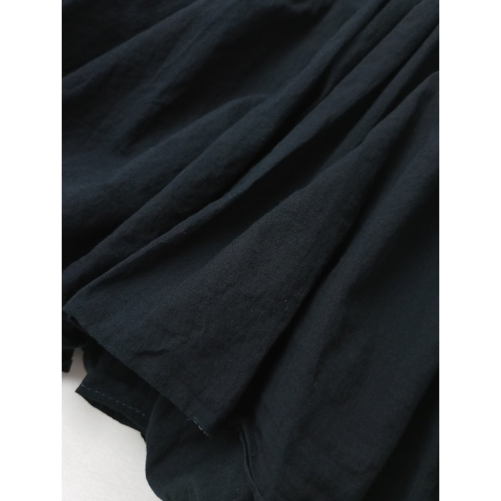 〈染〉dosa ドーサ   カシュクール    ブラウス  トップス  黒ブラック  1  【中古】