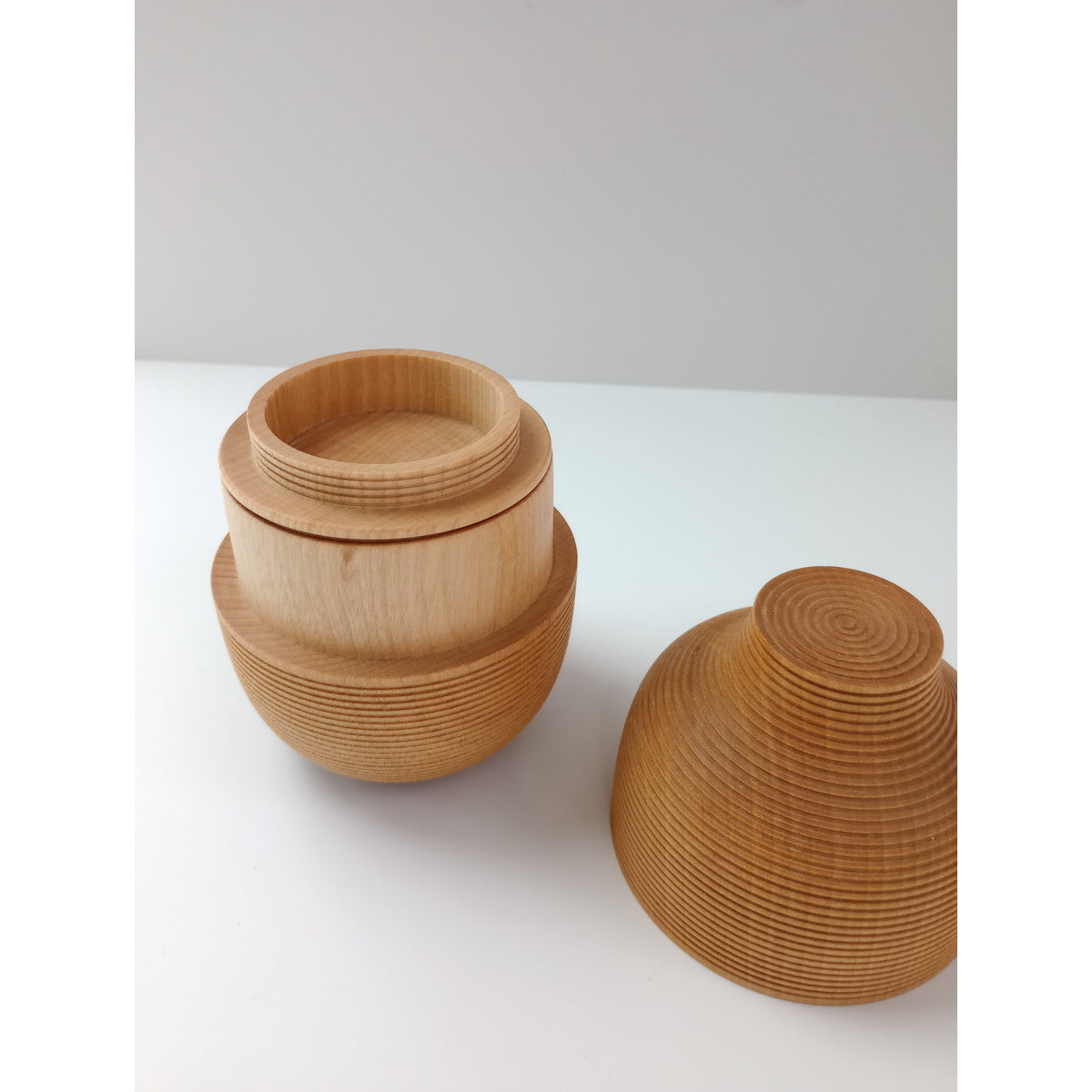 我戸幹男商店  山中漆器 茶筒 KARMI 徳 Soji ナチュラル Tea Canister 木製  ナチュラルブラウン【中古】