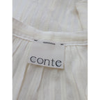 25SS conte コンテ ドビーストライプボリュームスリーブ 長袖 ブラウス シャツ トップス 生成り【中古】
