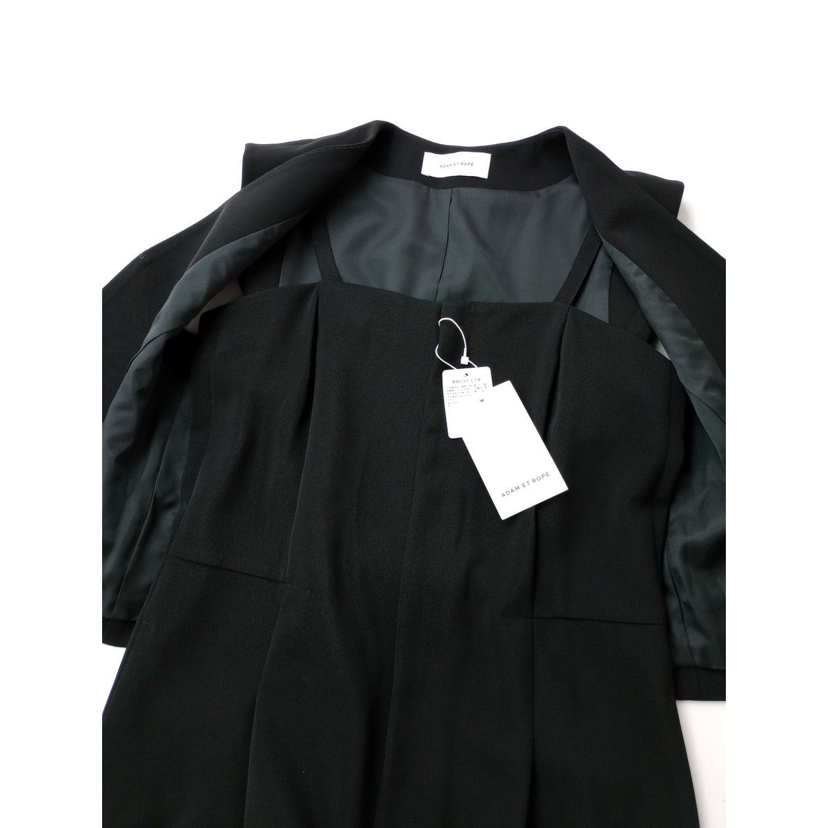 新品 26SS  ADAM ET ROPE FEMME アダム エ ロペ ファム 【サステナブル】ジレ コンビロンパース サロペット  ジャンプスーツ オールインワン   黒 ブラック 36