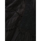 ne Quittez pas ヌキテパ Cotton Voile Dot Hemla Dress コットン 綿 100％  刺繍 ロングワンピース ドレス 黒 ブラック インド製 【中古】