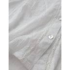 26SS  Muche et Muchette ミュッシェエミュセット Coquette Lace Trimmed Top レース 刺繍 ブラウス トップス  長袖 白  0/S 【中古】
