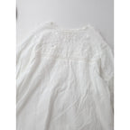 26SS  Muche et Muchette ミュッシェエミュセット Coquette Lace Trimmed Top レース 刺繍 ブラウス トップス  長袖 白  0/S 【中古】