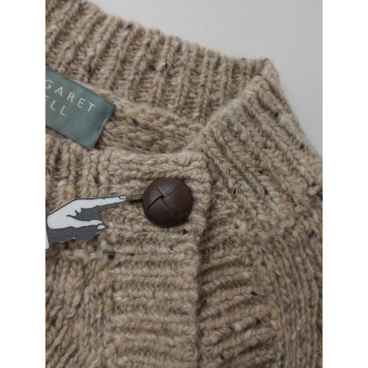 MARGARET HOWELL マーガレットハウエル DONEGAL MERINO イタリア製 ドネガル メリノウール ニット セーター ベージュ (13M＋1077)【中古】