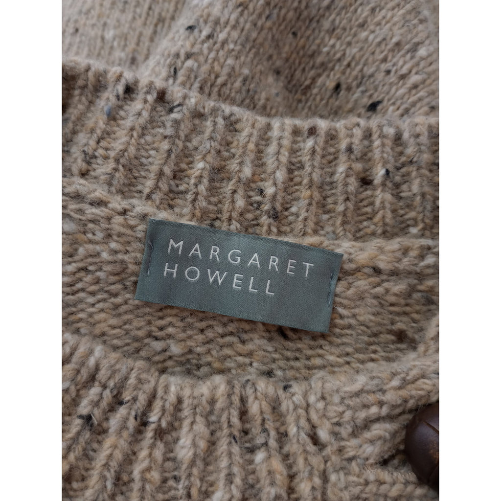 MARGARET HOWELL マーガレットハウエル DONEGAL MERINO イタリア製 ドネガル メリノウール ニット セーター ベージュ (13M＋1077)【中古】