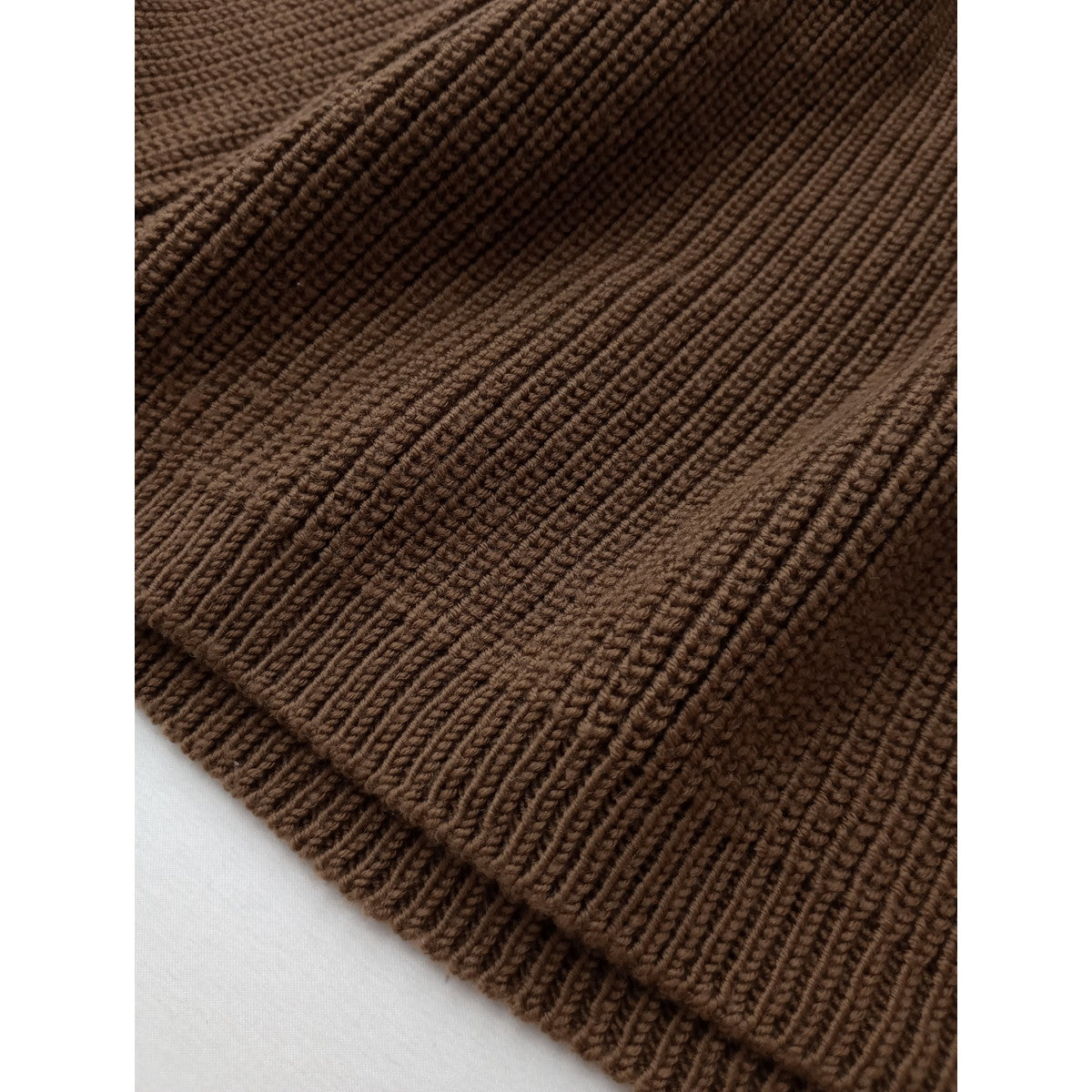 MARGARET HOWELL マーガレットハウエル CORD YARN WOOL KNIT クルーネック 長袖 ニット セーター トップス ブラウン 2  (13M＋1075)【中古】