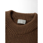 MARGARET HOWELL マーガレットハウエル CORD YARN WOOL KNIT クルーネック 長袖 ニット セーター トップス ブラウン 2  (13M＋1075)【中古】