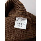 MARGARET HOWELL マーガレットハウエル CORD YARN WOOL KNIT クルーネック 長袖 ニット セーター トップス ブラウン 2  (13M＋1075)【中古】
