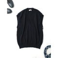 MARGARET HOWELL マーガレットハウエル POCKET SLIPOVER KNIT ウール 毛 100％ ニットベスト トップス  黒 ブラック 2【中古】