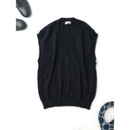 MARGARET HOWELL マーガレットハウエル POCKET SLIPOVER KNIT ウール 毛 100％ ニットベスト トップス  黒 ブラック 2【中古】