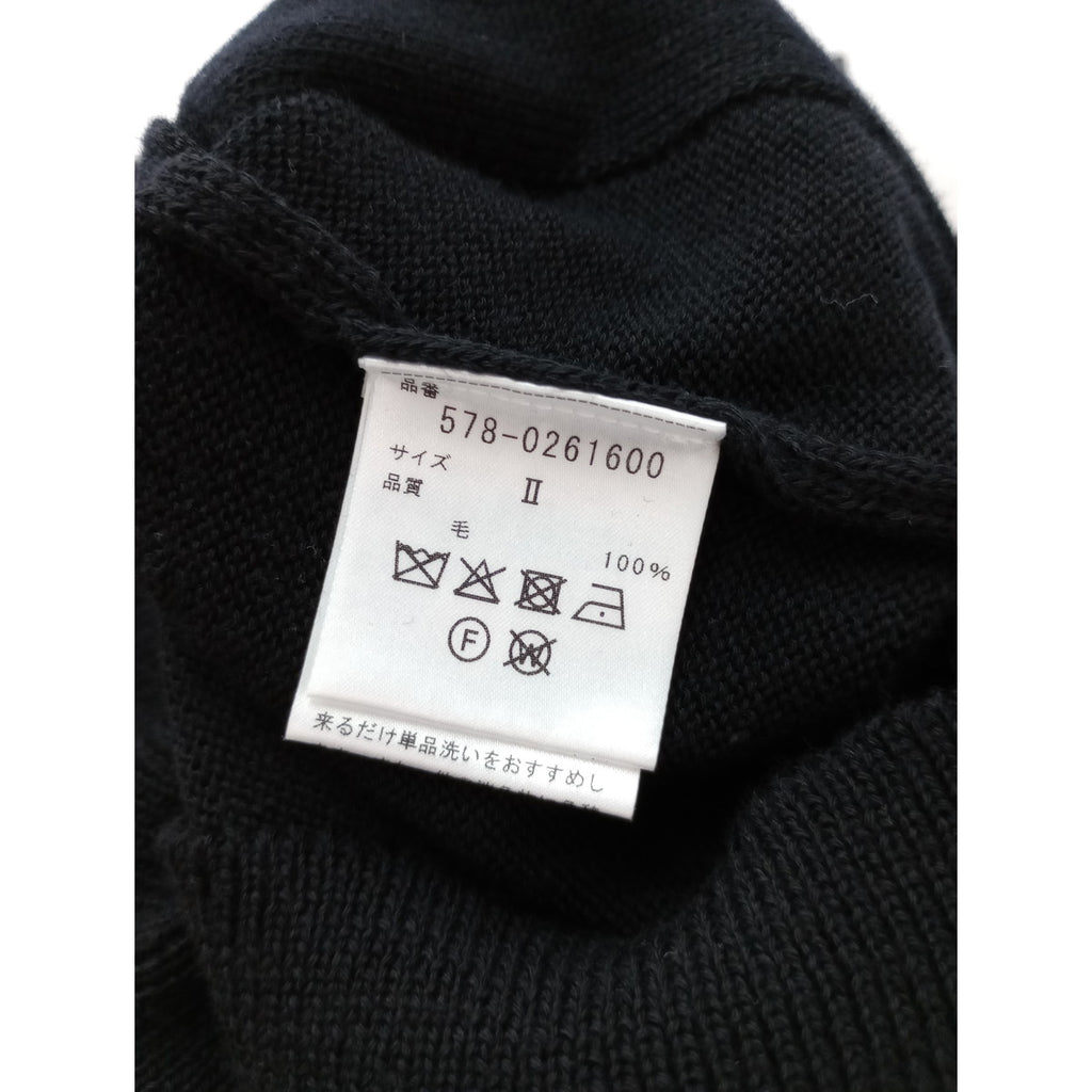 MARGARET HOWELL マーガレットハウエル POCKET SLIPOVER KNIT ウール 毛 100％ ニットベスト トップス  黒 ブラック 2【中古】