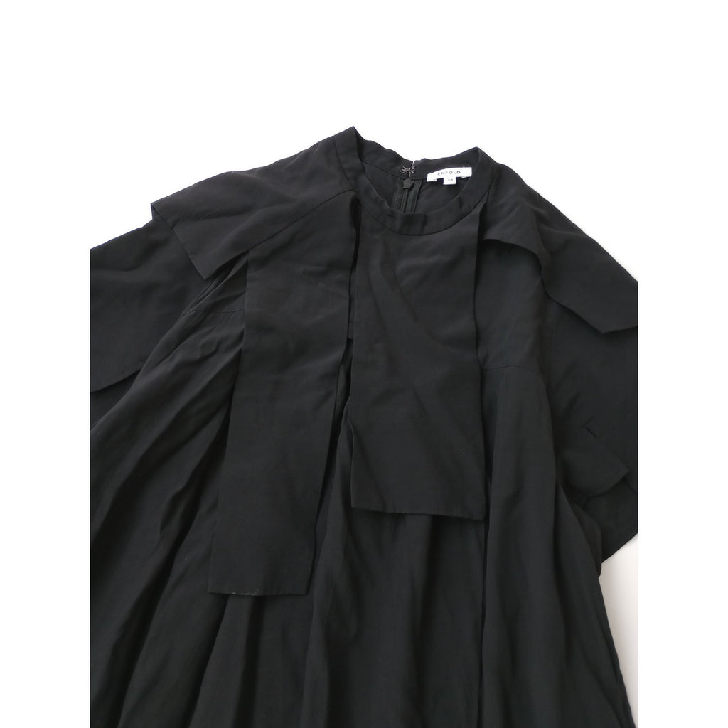 ENFOLD エンフォルド  A-LINE HIDDEN ARM DRESS  Aライン ロング ワンピース ドレス 黒 ブラック 36 【中古】