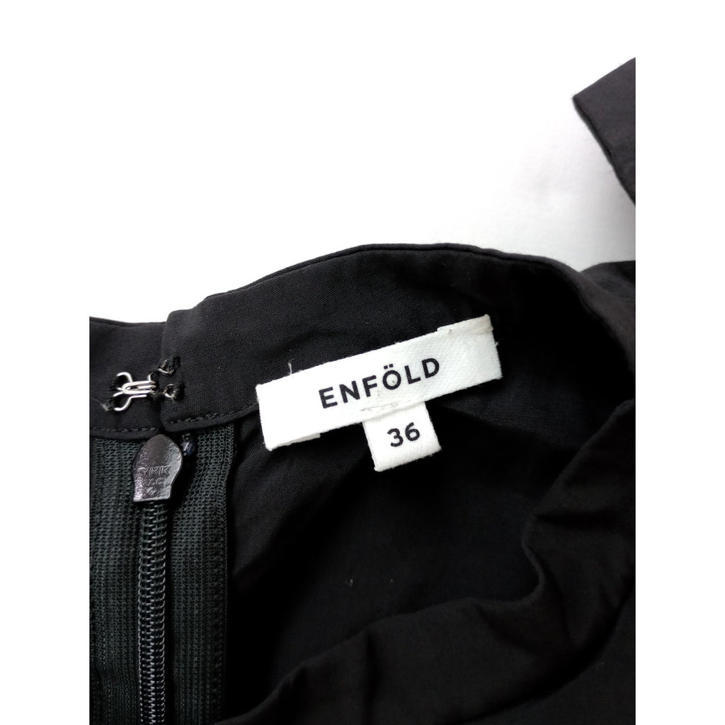 ENFOLD エンフォルド  A-LINE HIDDEN ARM DRESS  Aライン ロング ワンピース ドレス 黒 ブラック 36 【中古】