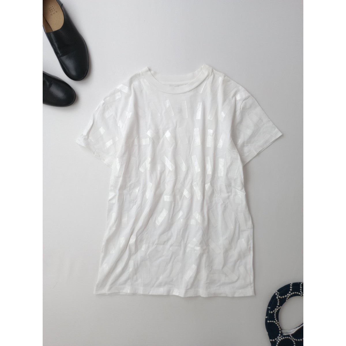 Maison Margiela  メゾンマルジェラ  Tape Print T-Shirt テープ プリント 半袖 Tシャツ カットソー トップス 白 ホワイト XS 【中古】