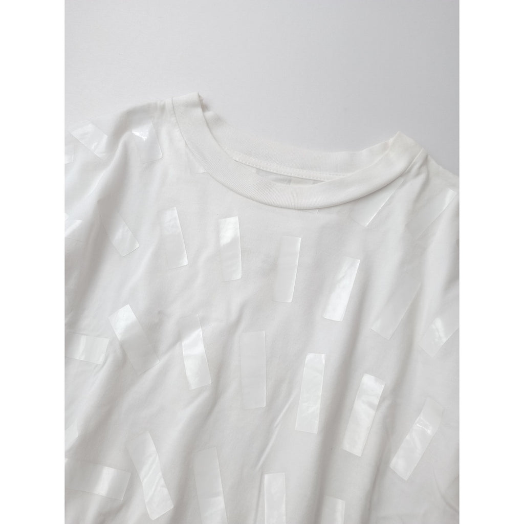 Maison Margiela  メゾンマルジェラ  Tape Print T-Shirt テープ プリント 半袖 Tシャツ カットソー トップス 白 ホワイト XS 【中古】