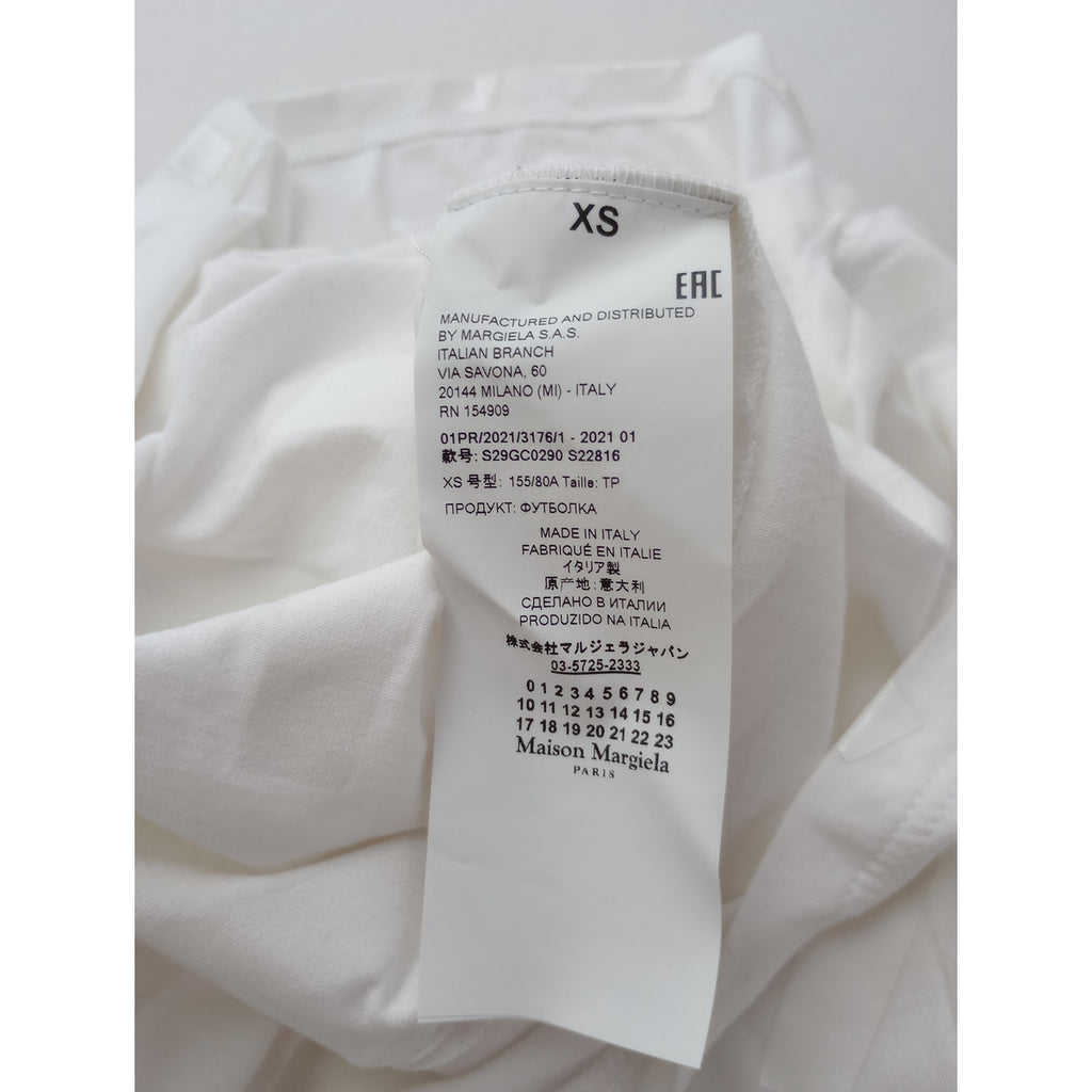 Maison Margiela  メゾンマルジェラ  Tape Print T-Shirt テープ プリント 半袖 Tシャツ カットソー トップス 白 ホワイト XS 【中古】