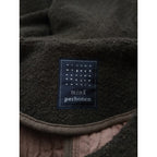 mina perhonen ミナペルホネン puudle ノーカラー ジャケット ウール コットン ダークブラウン  36 【中古】