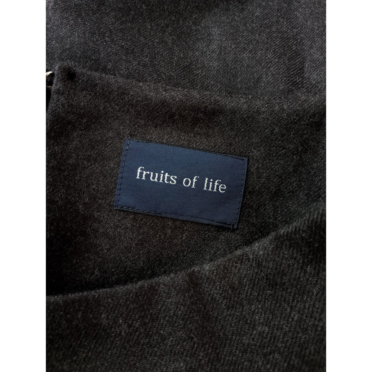 fruits of life フルーツオブライフ ウール 毛 100％ ブラウス プルオーバー トップス  スカート グレー F セットアップ  【中古】