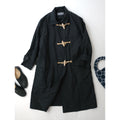 MARGARET HOWELL マーガレットハウエル DENSE COTTON POPLIN ウール ナイロン ダッフル ロング コート 黒 ブラック 1 (13M＋1073) 【中古】