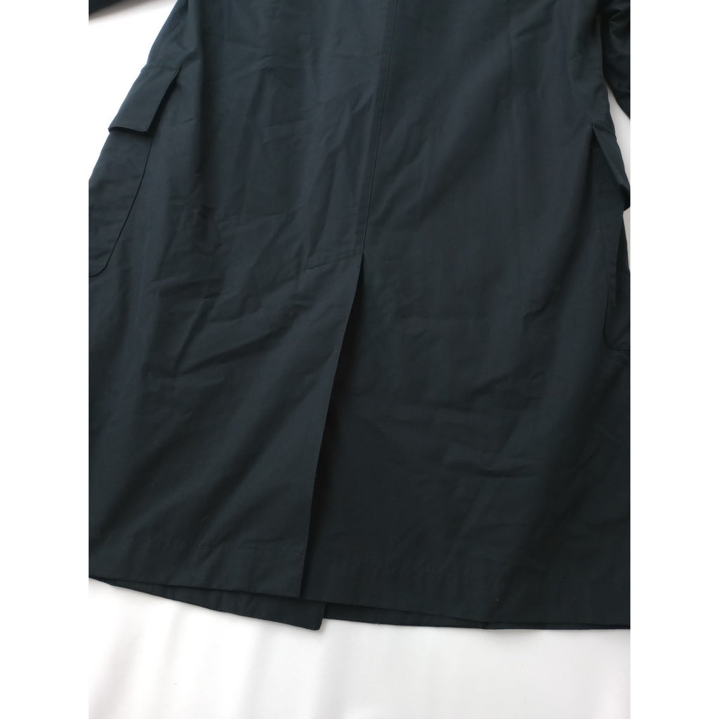 MARGARET HOWELL マーガレットハウエル DENSE COTTON POPLIN ウール ナイロン ダッフル ロング コート 黒 ブラック 1 (13M＋1073) 【中古】