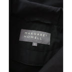 MARGARET HOWELL マーガレットハウエル DENSE COTTON POPLIN ウール ナイロン ダッフル ロング コート 黒 ブラック 1 (13M＋1073) 【中古】
