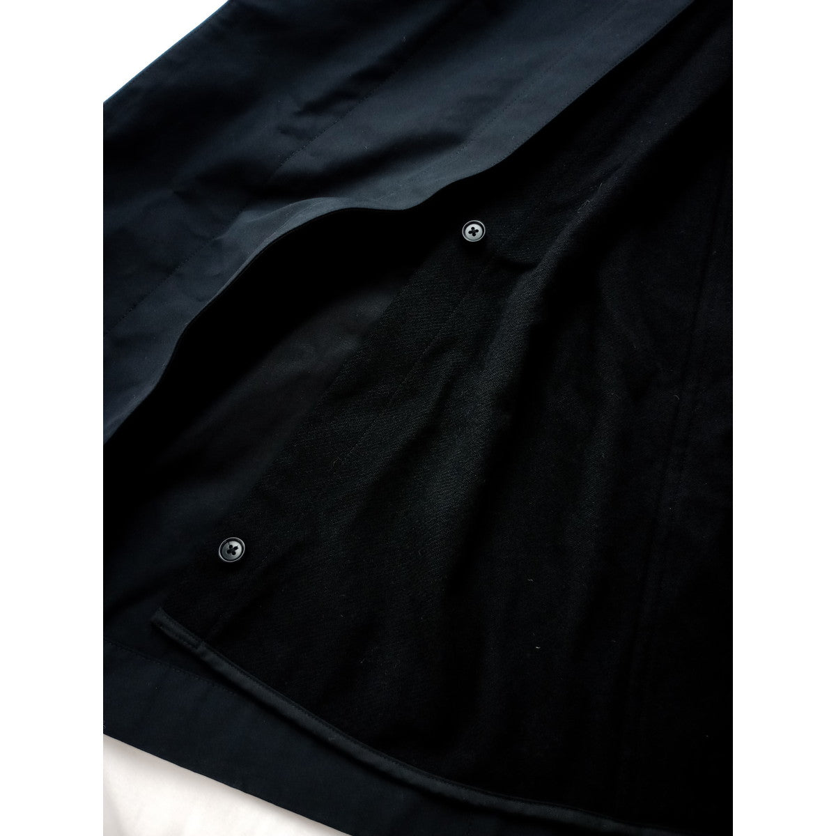 MARGARET HOWELL マーガレットハウエル DENSE COTTON POPLIN ウール ナイロン ダッフル ロング コート 黒 ブラック 1 (13M＋1073) 【中古】