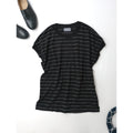 MARGARET HOWELL マーガレットハウエル LINEN JERSEY リネン 麻 100％ ジャージー 半袖 カットソー トップス 黒 ブラック 2 【中古】