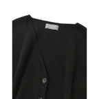 25SS MARGARET HOWELL マーガレットハウエル RIBBED COTTON CASHMERE コットン カシミヤ ニット ベスト トップス 黒 ブラック 2【中古】